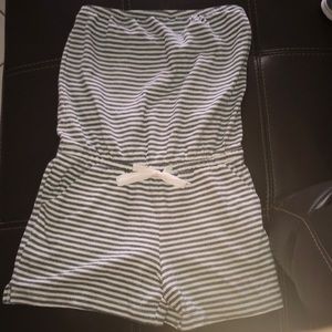 Gap Blue & White Striped Romper shorts &Strapless