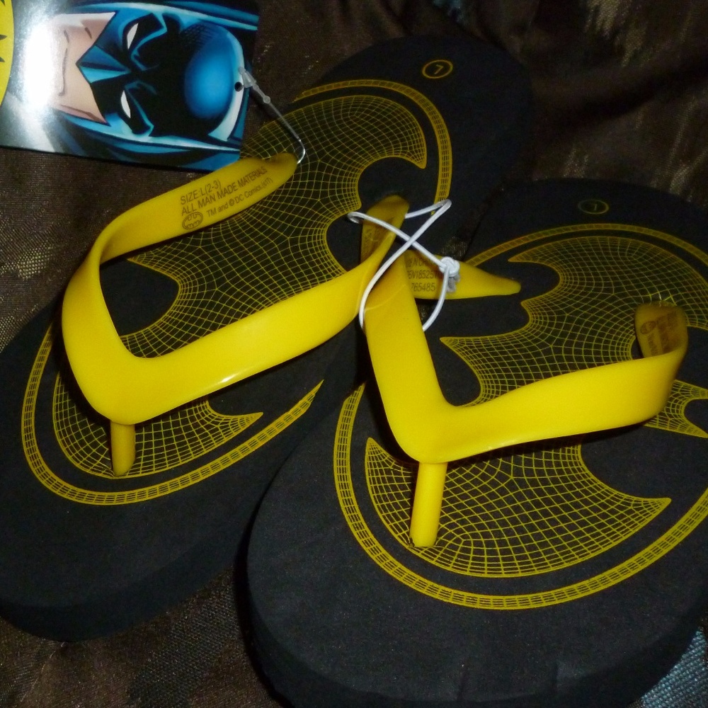 Batman flip flop boys small 11/12 &  LG 2/3