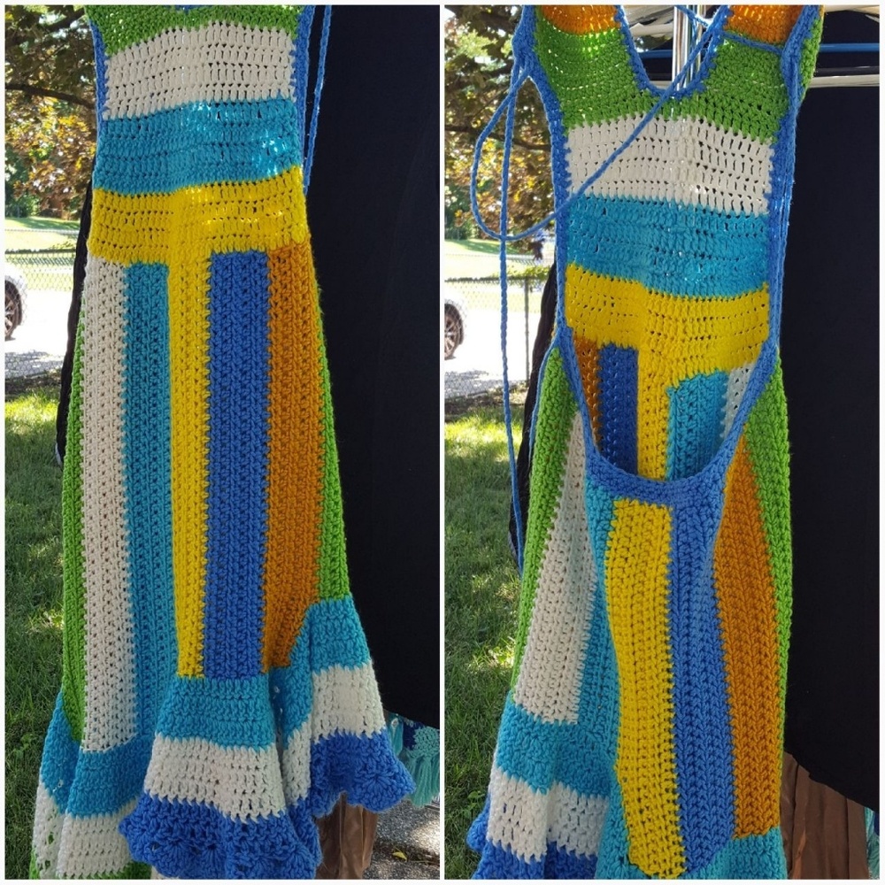 Multi-colored crochet dress