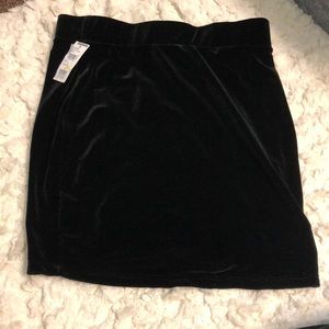 Black velvet skirt