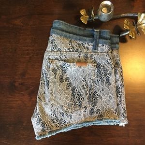 Joe's Lace Denim Shorts