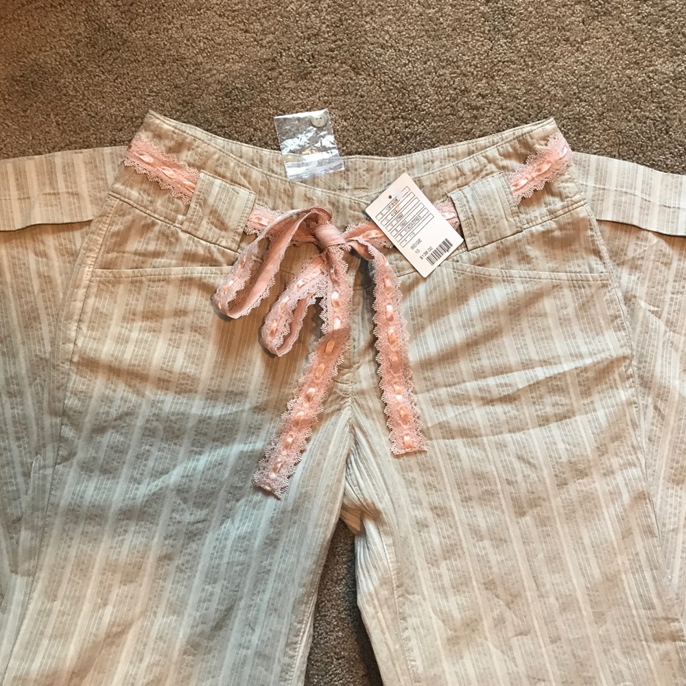 NWT Anthropology elevenses Beige/Cream Pants