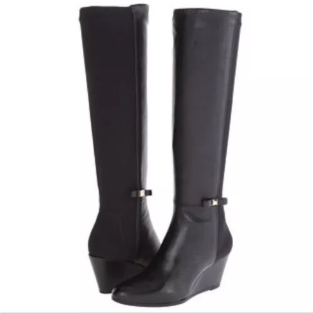 Kate Spade black wedge boots