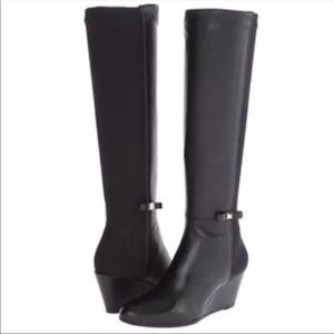 Kate Spade black wedge boots