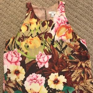 Botanical Print Silk Cutaway Blouse