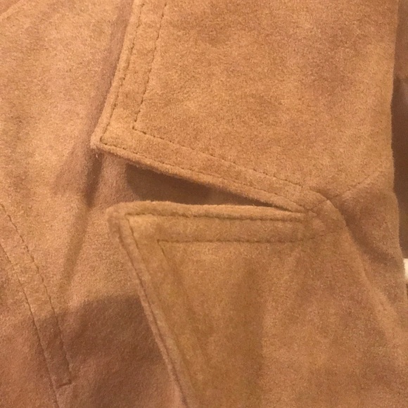 Womyn Suede jacket blazer size 6 camel brown - Picture 2 of 4