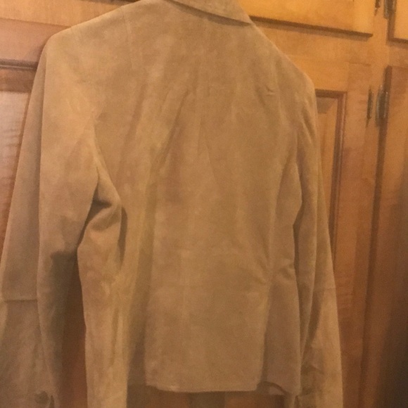 Womyn Suede jacket blazer size 6 camel brown - Picture 4 of 4