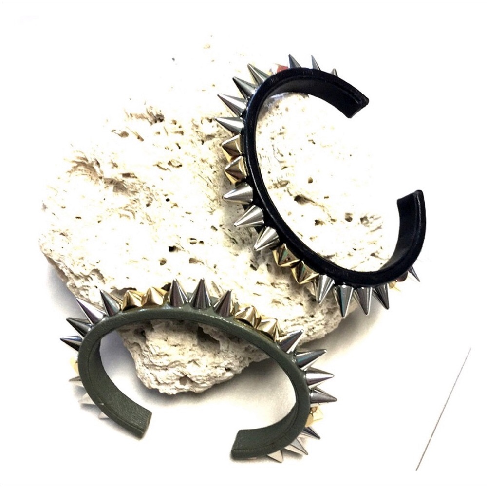 C Wonder Punk Leather Wrapped Bracelet