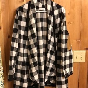 NWOT Buffalo Plaid Flannel Open Front Cardigan