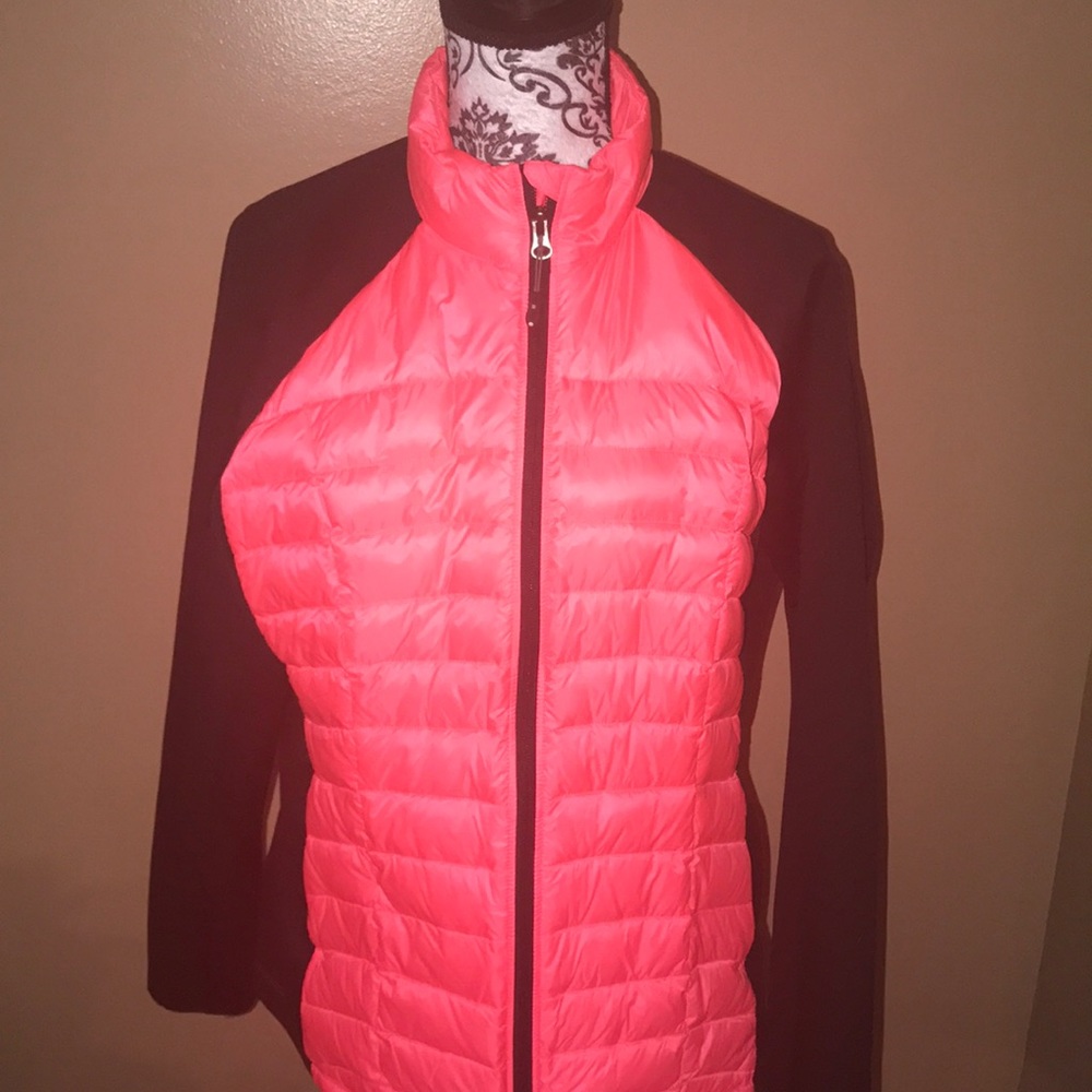 Coral and Black Weatherproof Jacket