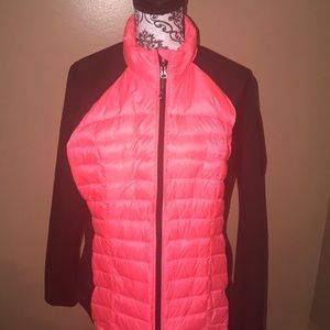 Coral and Black Weatherproof Jacket