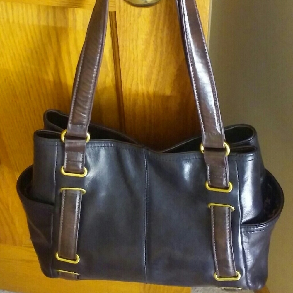 TIGNANELLO dark chocolate brown leather handbag