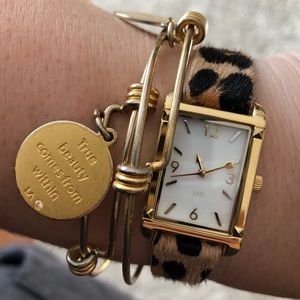 Stella & Dot Pyramid Watch in Leopard