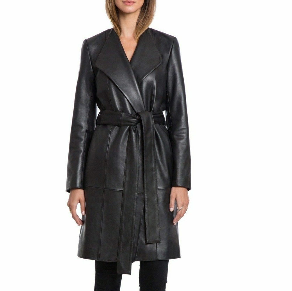 Bagatelle City Leather Wrap Coat