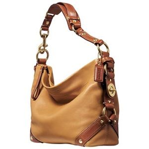 👜Coach Carly Shoulder Bag Beige and Tan👜