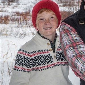 Boys Winter sweater & plaid button up 10/12 12
