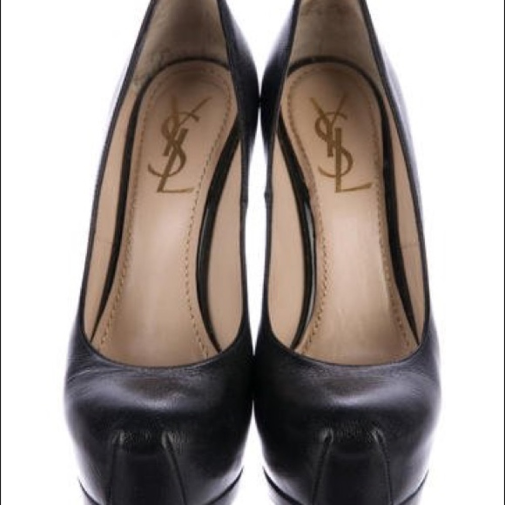 YVES SAINT LAURENT LEATHER PLATFORM PUMPS