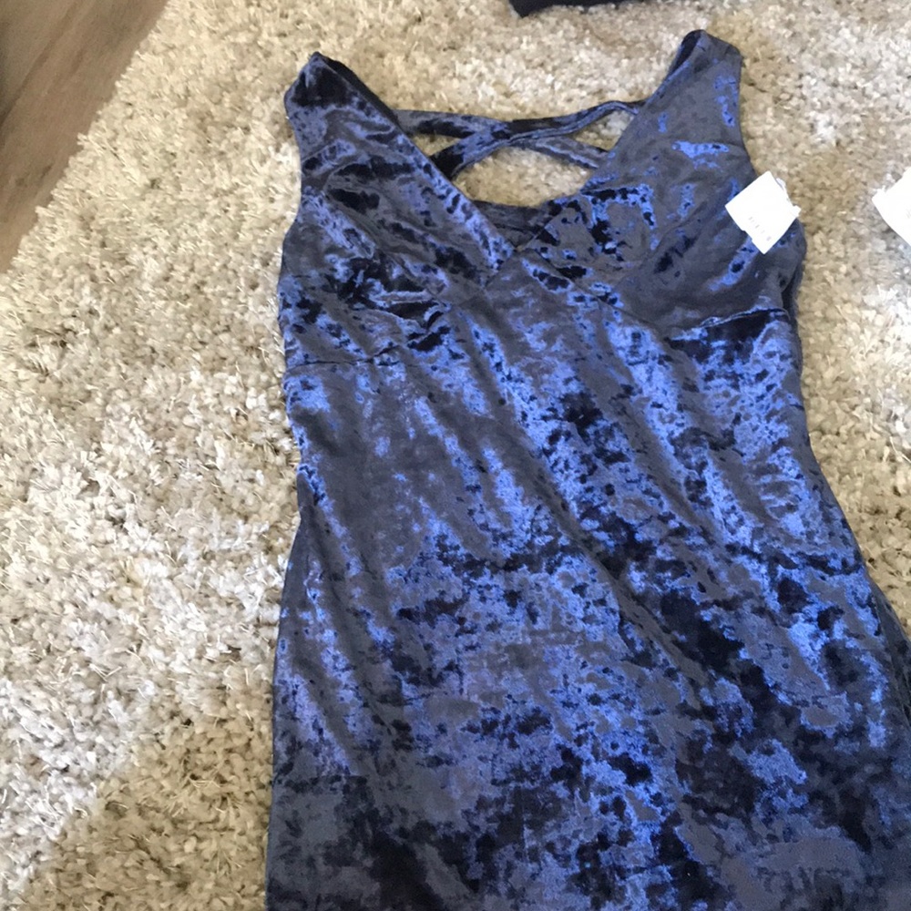 Blue velvet dress