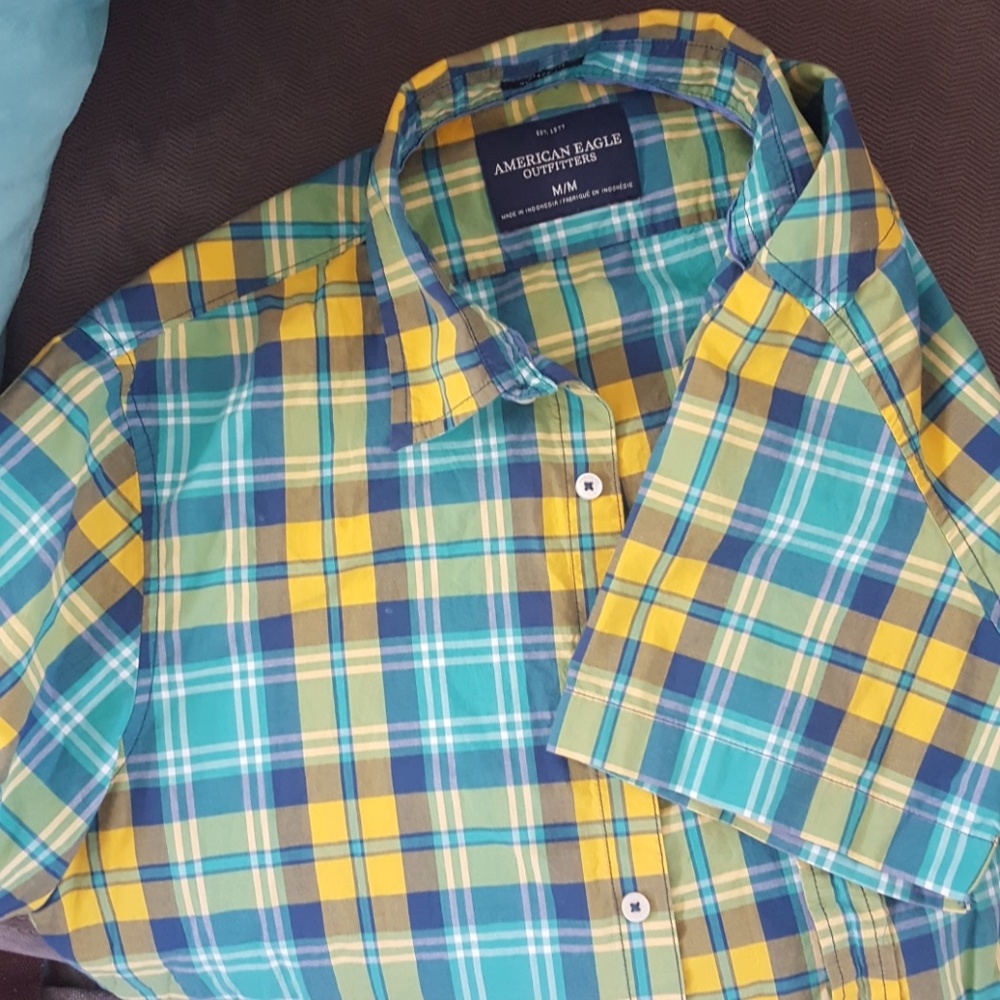 Button young men's shirt
