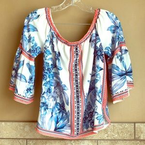 Floral 3/4 Sleeve Blouse