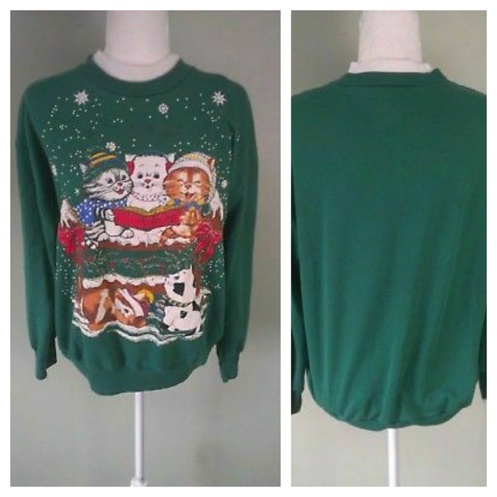 Vintage Ugly Christmas Sweater Cute Xmas - Medium