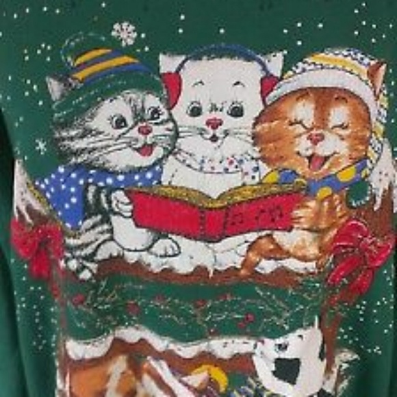 Vintage Ugly Christmas Sweater Cute Xmas - Medium - Picture 2 of 5