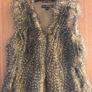 Faux Fur Collarless Vest