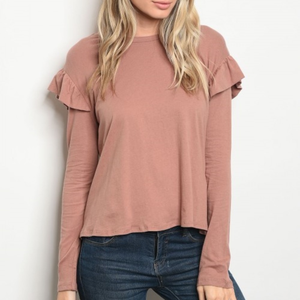 Pink Ruffle long sleeve top