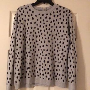 H&M Gray and Black Polka Dot Sweater