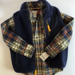 Carter’s Boy 4T Plaid Flannel shirt with Navy Vest
