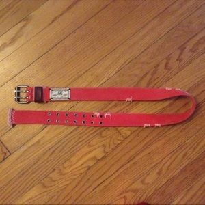 American Eagle Men's Red Canvas Belt Sz Small