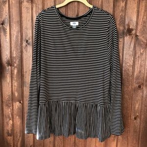 Striped Peplum Hem Top