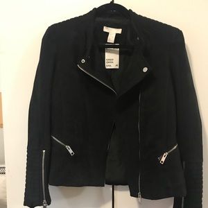 H&M FAUX SUEDE MOTO JACKET