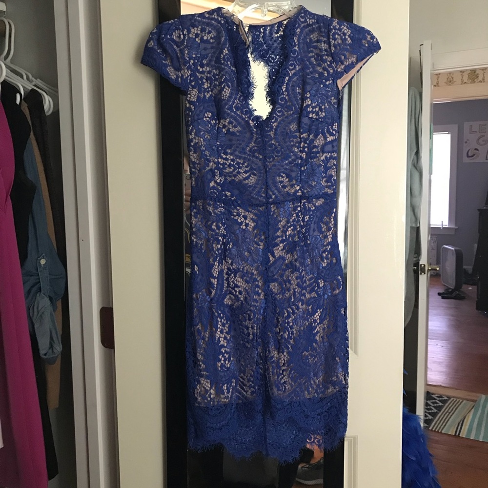 Blue lace dress