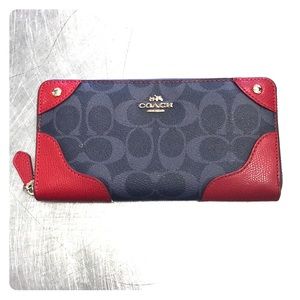 Coach Wallet Signature Red & Gray