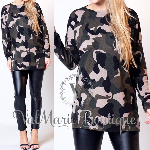 SOFTEST Camo Sweater with raw edge neckline - Picture 5 of 5