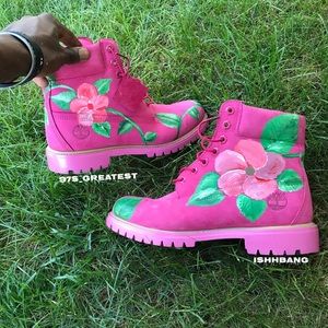 Customized Flower Timberland Boots