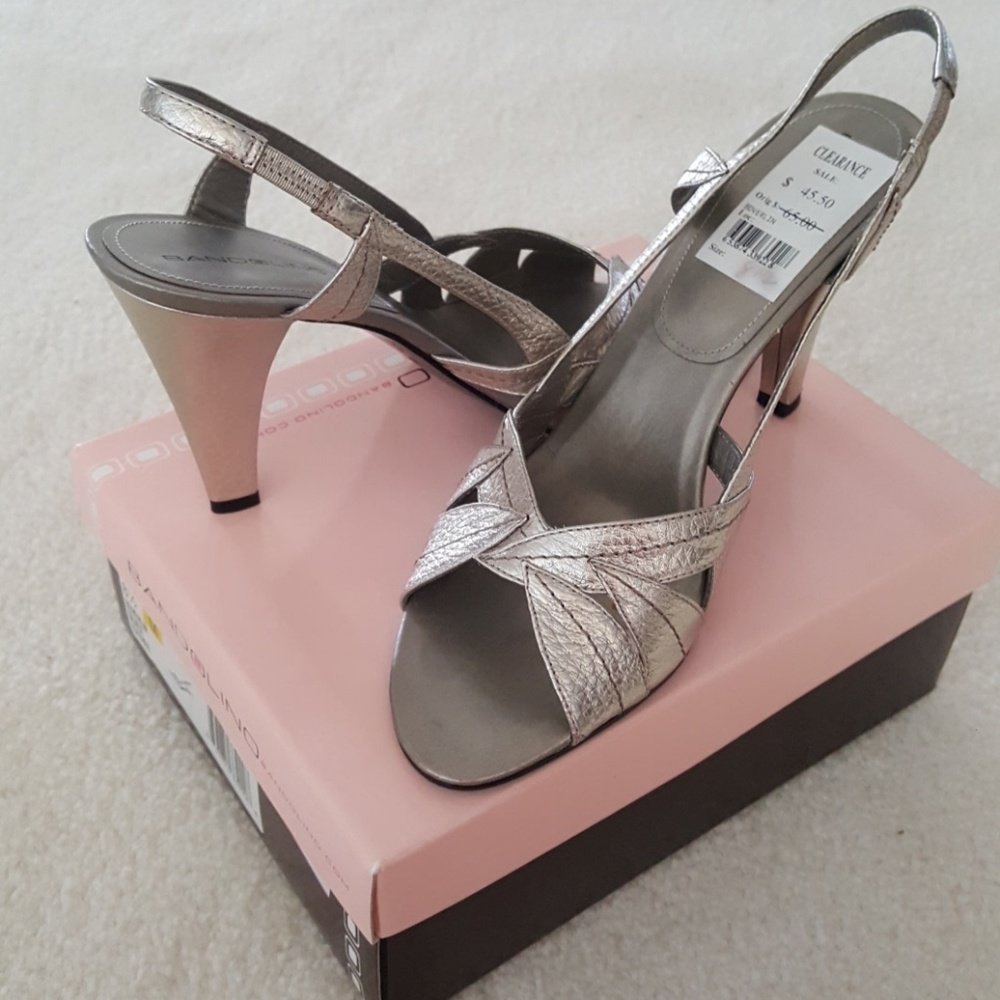 Silver leather shoes