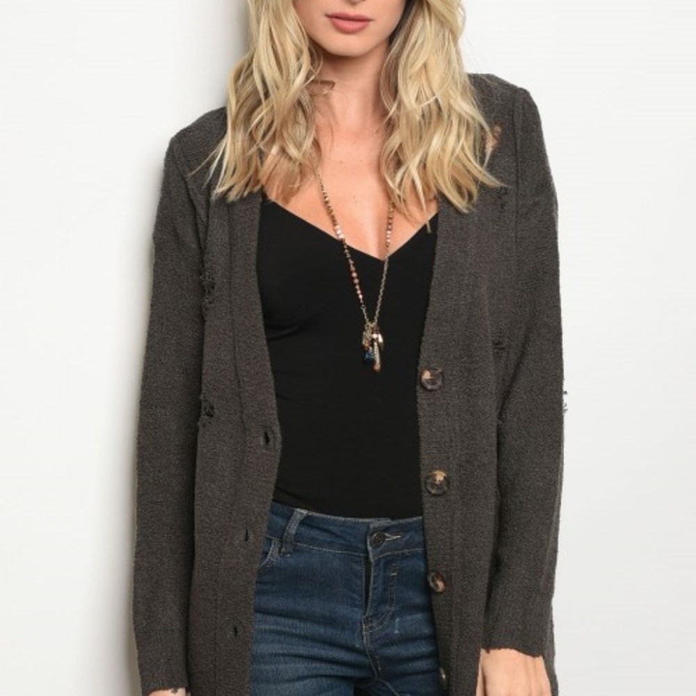 Distressed Boyfriend Cardigan