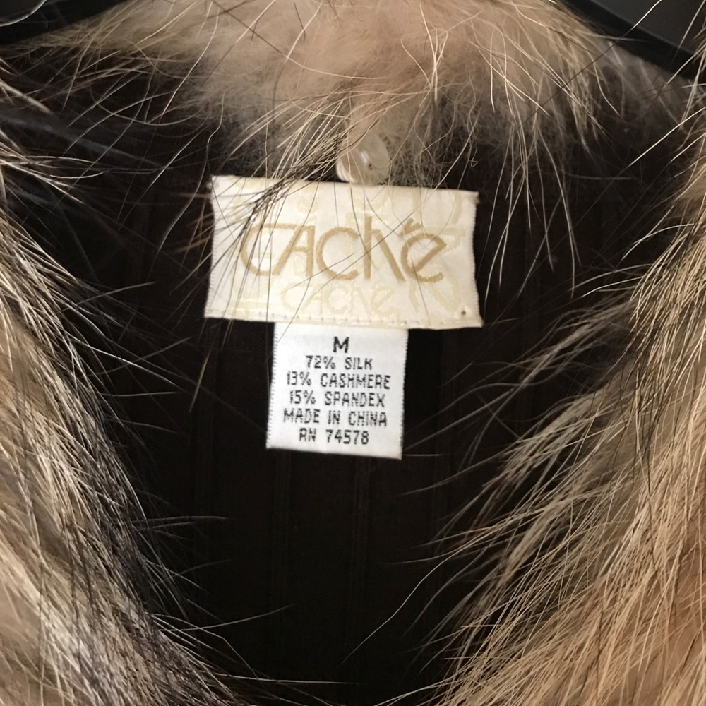 Cache Fur Pullover Sweater With Buttons Size M - image 3