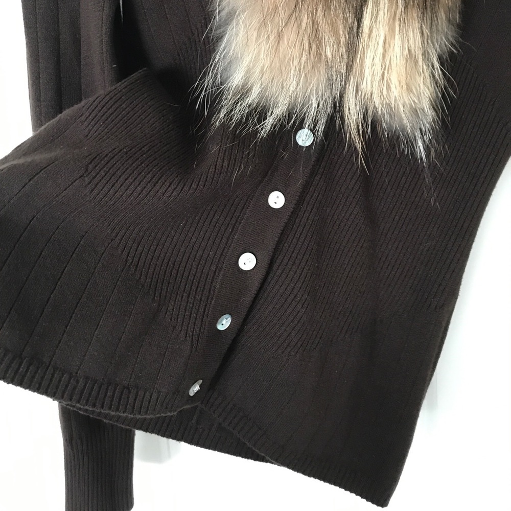 Cache Fur Pullover Sweater With Buttons Size M - image 4