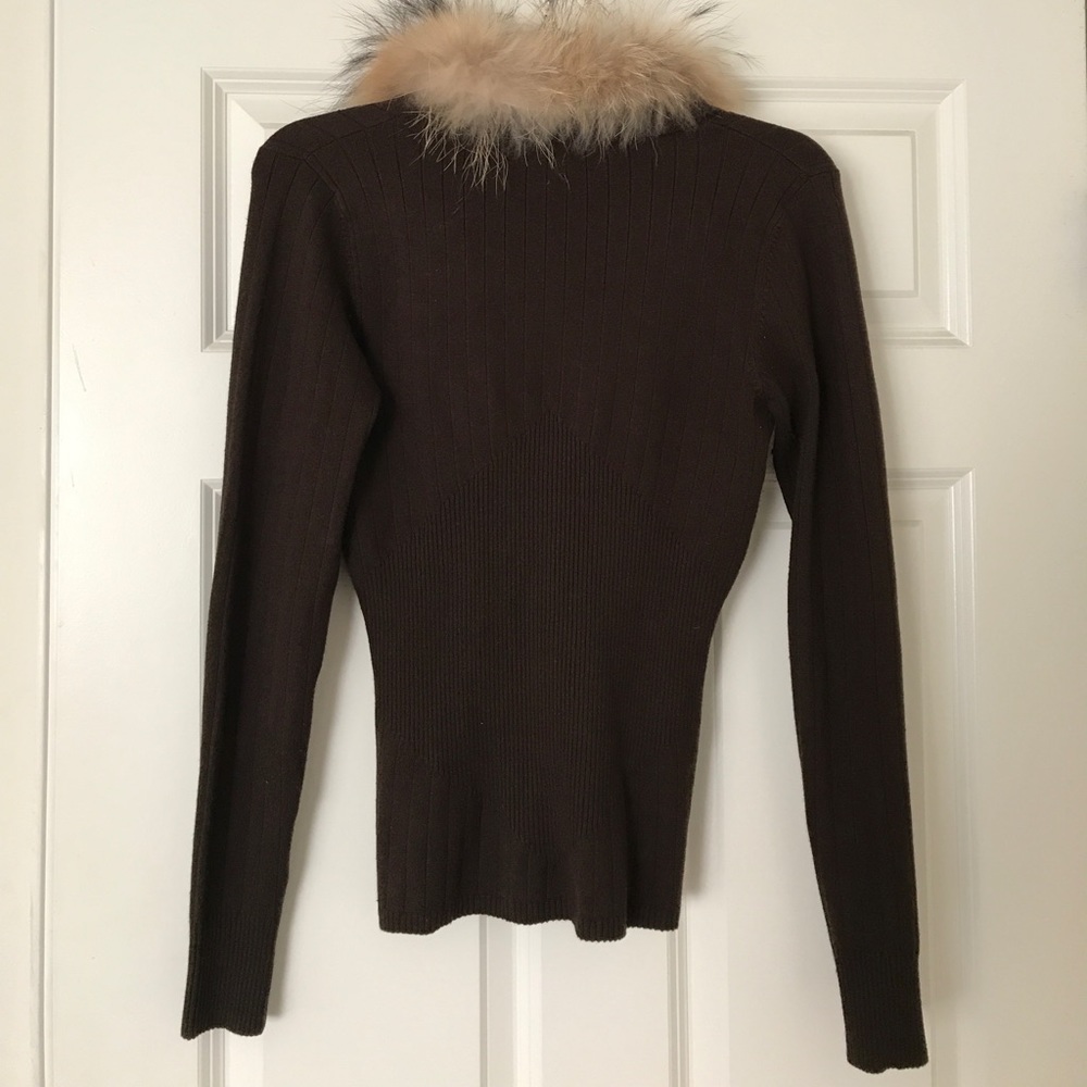 Cache Fur Pullover Sweater With Buttons Size M - image 5
