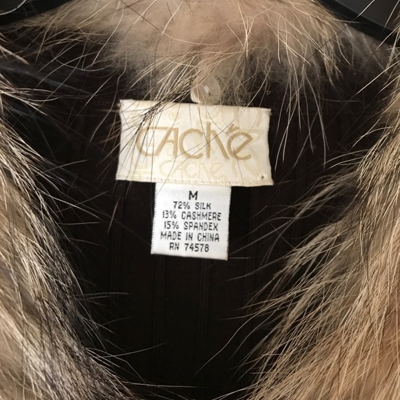 CACHE 💕Fur Pullover Sweater with Buttons 💕Size M - Picture 3 of 8