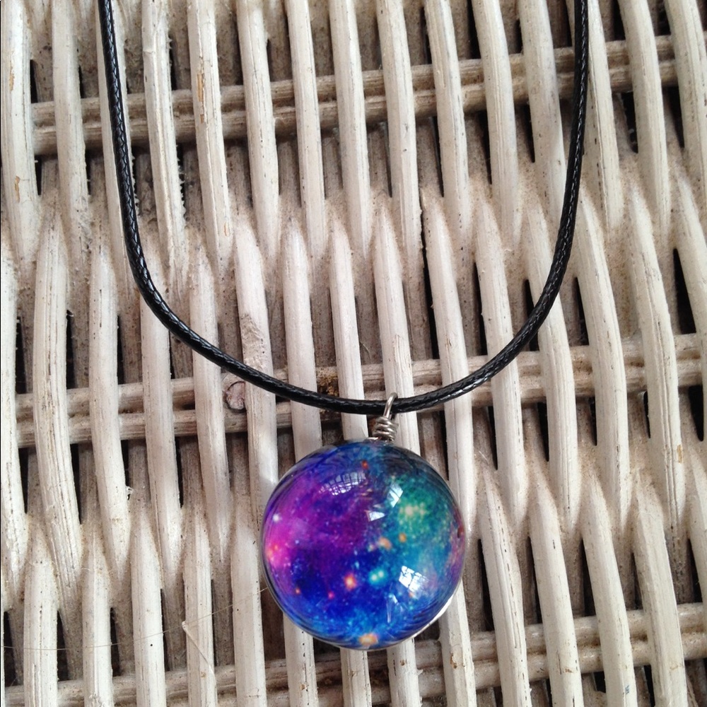 Galaxy globe necklace