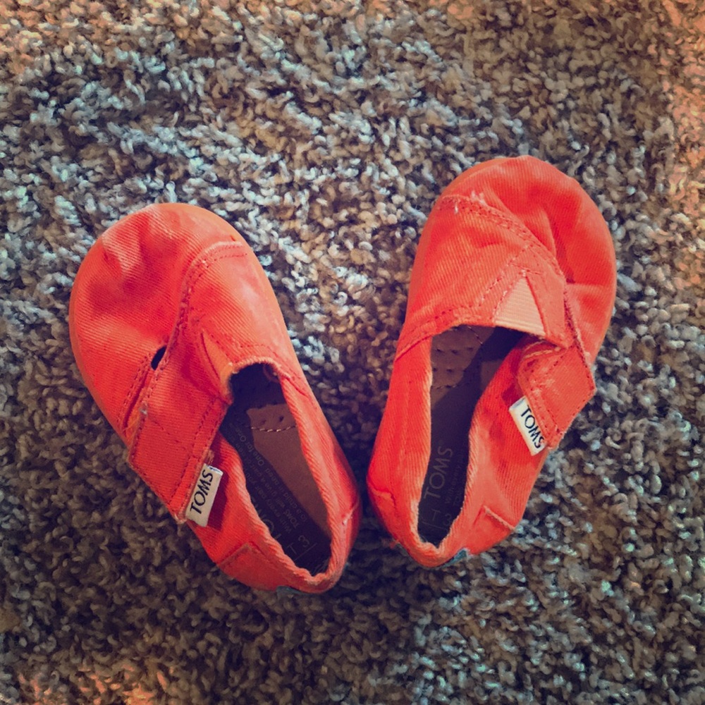Orange Toms Shoes for infants
