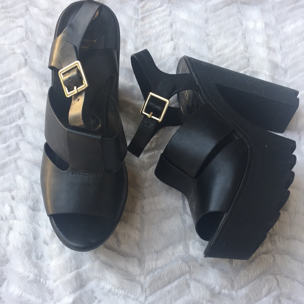 Black platform heels