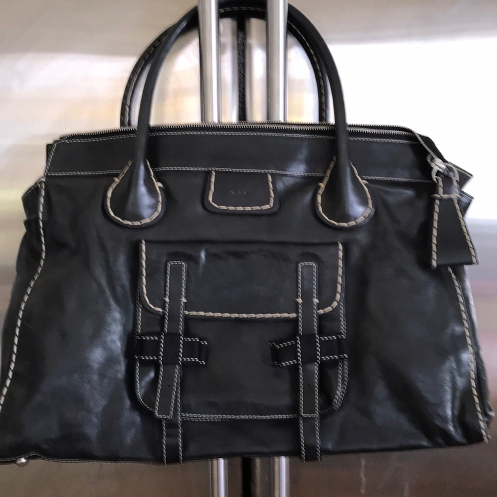 CHLOE XLG Black Leather Edith Bag/Satchel A+ Shape