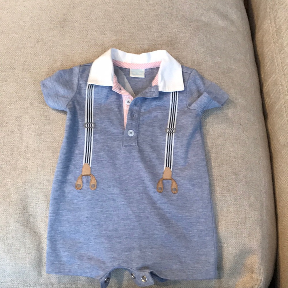 Onesie with suspenders