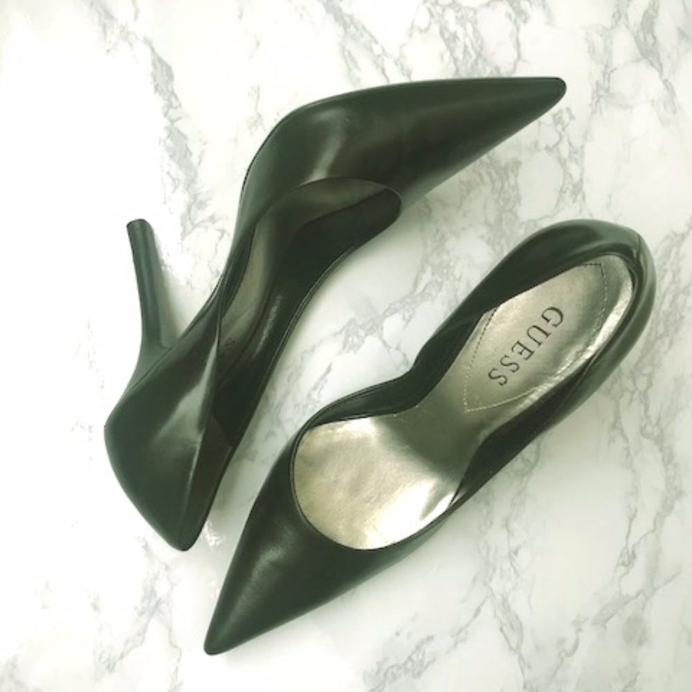 Guess Black Leather Stiletto Pump