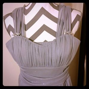 Beautiful cocktail dress silver sparkle dress